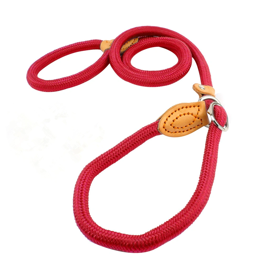 1.4CM Dog Training Leash Collar Lead Nylon for Pets Training (Red)