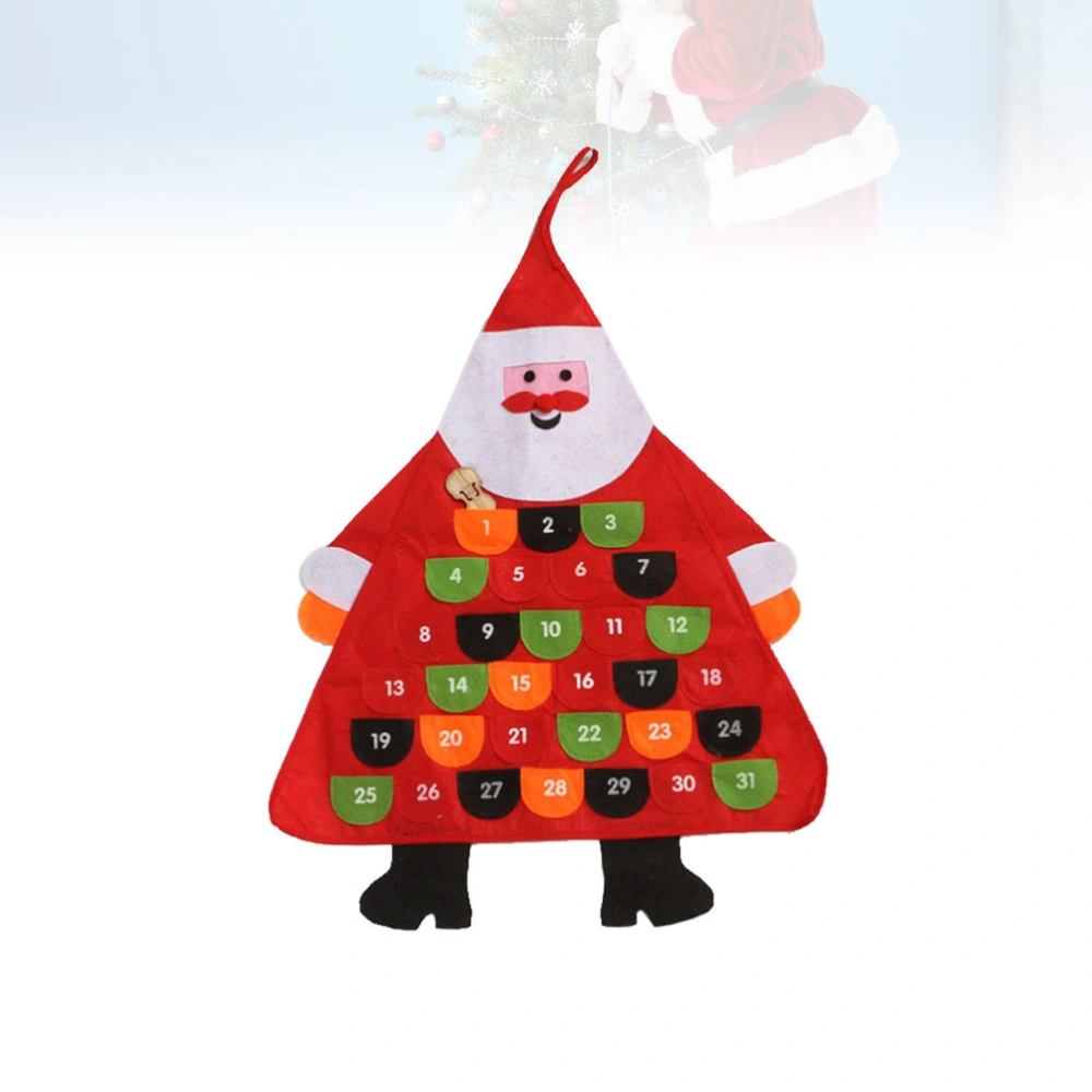 1PC Christmas Hanging Decoration Countdown Calendar Cartoon Santa Hanging Ornament Room Pendant