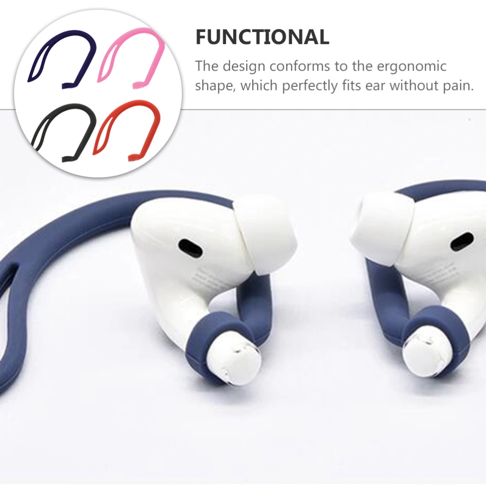 4 Pairs Protective Silicone Wireless Earphone Earhooks Compatible for Airpods