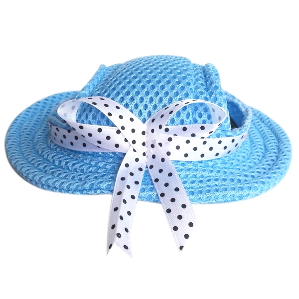 Pet Dog Mesh Porous Sun Hat with Ear Holes for Small Dogs - Size S (Blue)