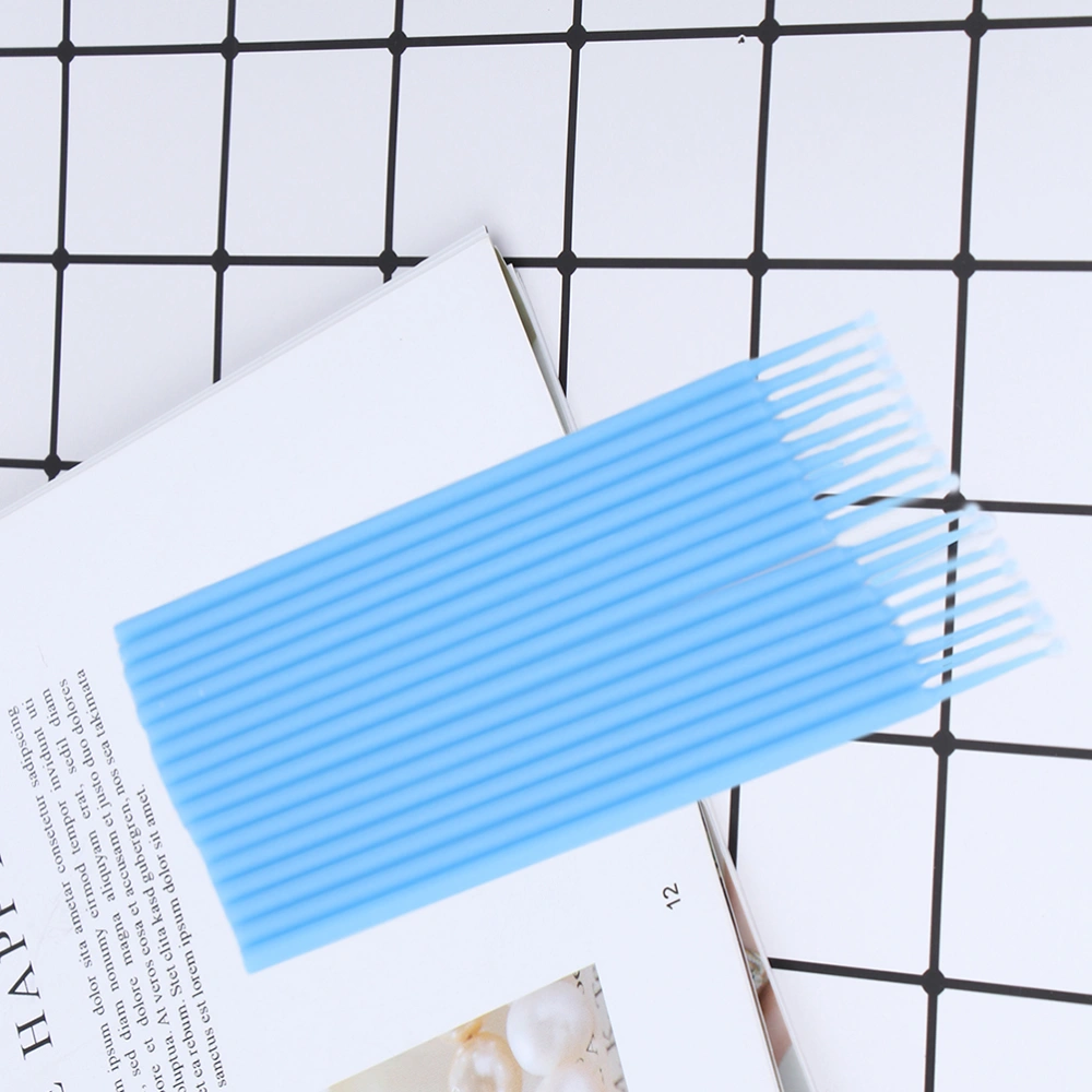 200pcs Eyelash Extension Cotton Swab Disposable Graft Eyelash Applicator Brushes Makeup Tools - Size L (Sky-blue)