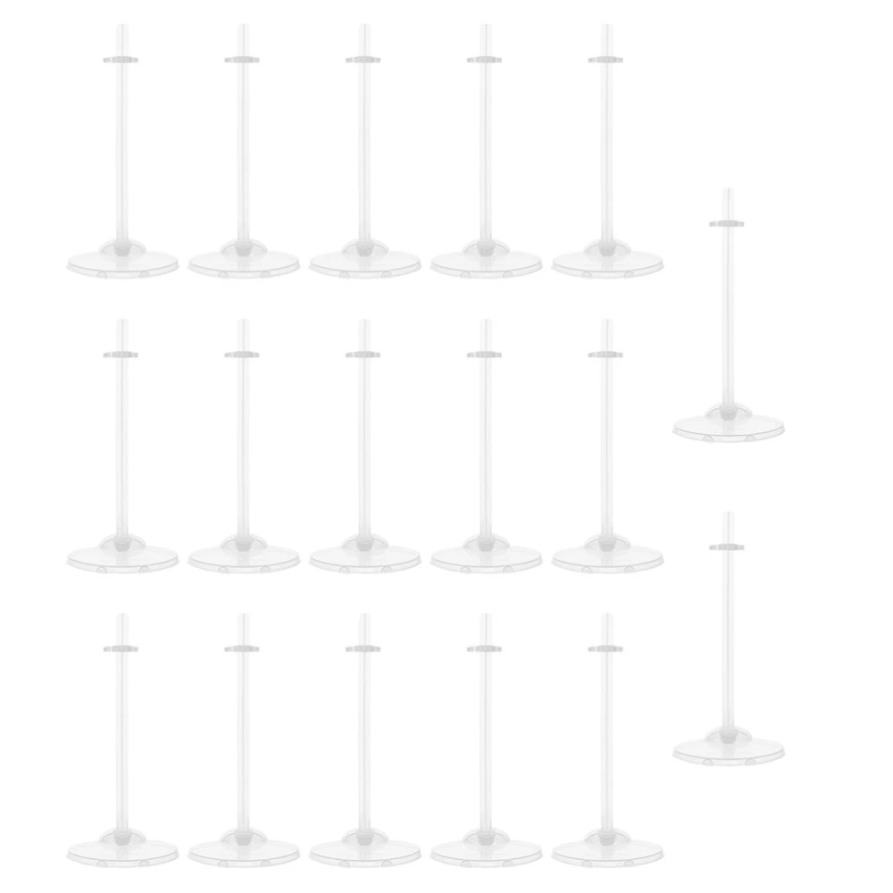 17pcs Doll Stands Doll Holders Display Stands Holders for Kids (Transparent)