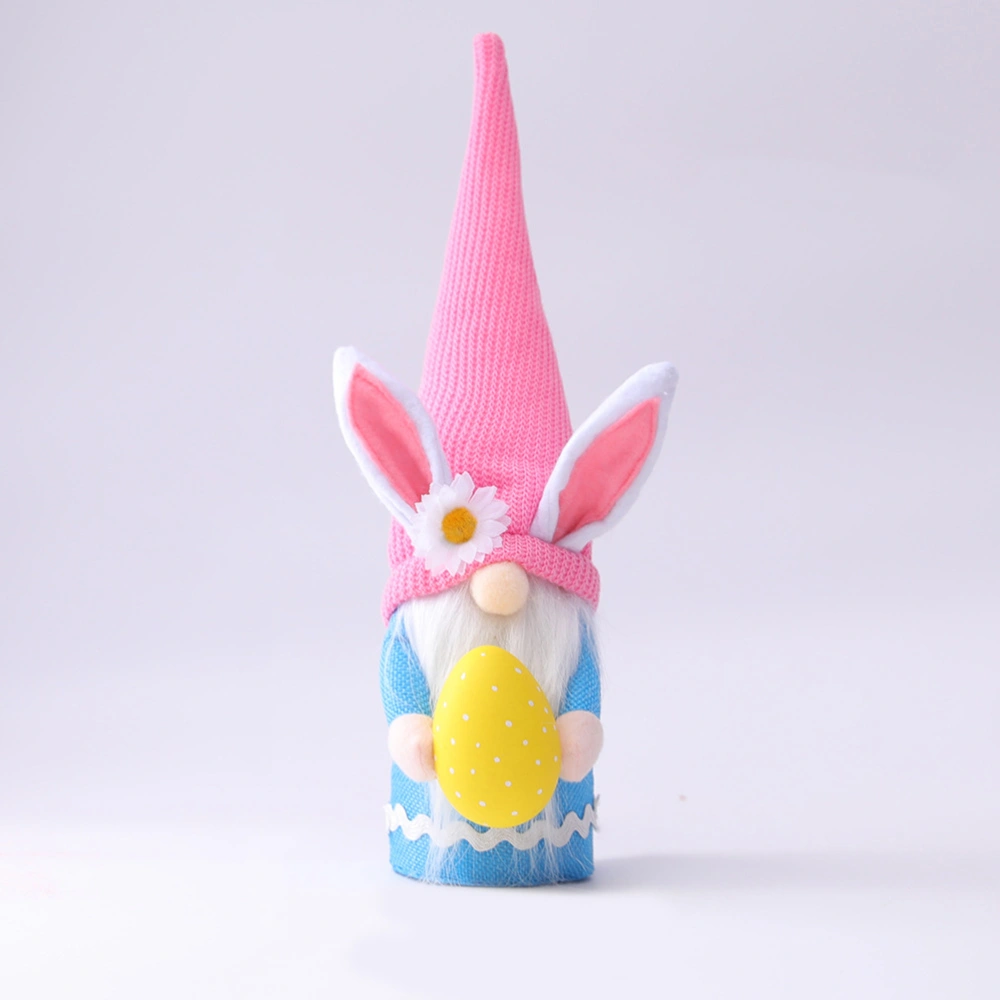 2Pcs Easter Egg Hugging Gnome Dolls Rabbit Ear Faceless Dolls Desktop Doll Decor