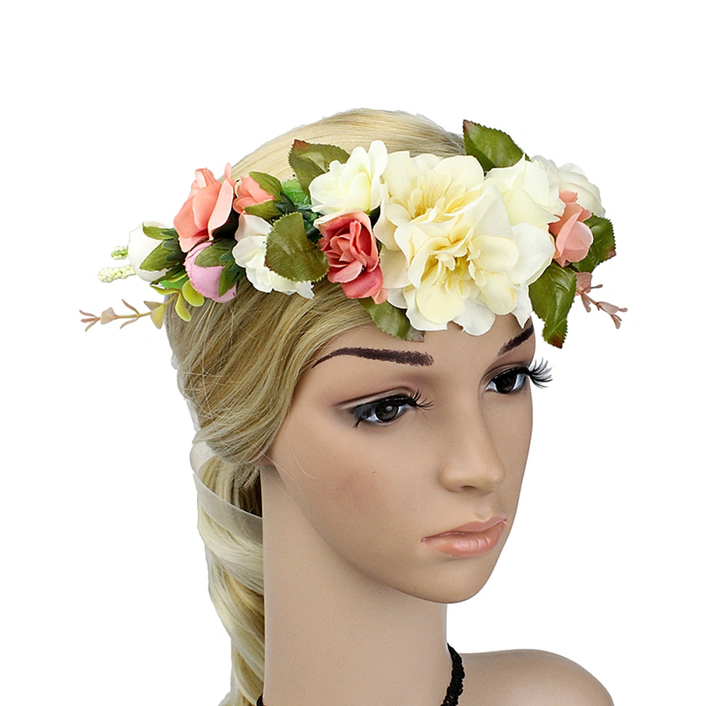 Fashion Women Girls Flower Crown Wedding Hair Wreath Floral Headband Garland Wrist Band