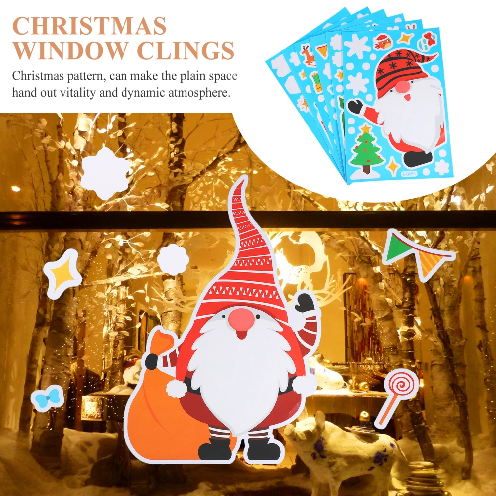 6 Sheets Christmas Stickers Santa Clause Gnomes Sticker Market Static Stickers