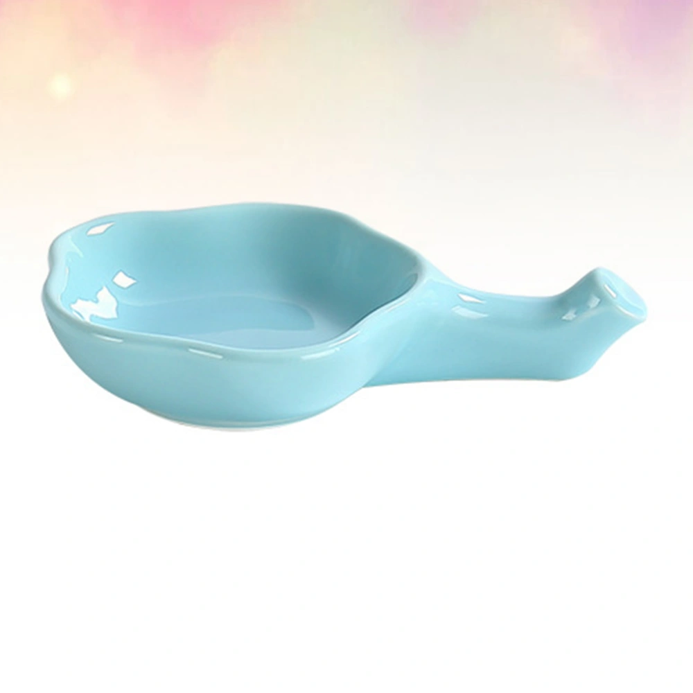 1pc Chopstick Rest Holder Saucer Sauce Dish Plate Japanese Style Ceramic Chopstick Spoon Rack (Sky-blue)