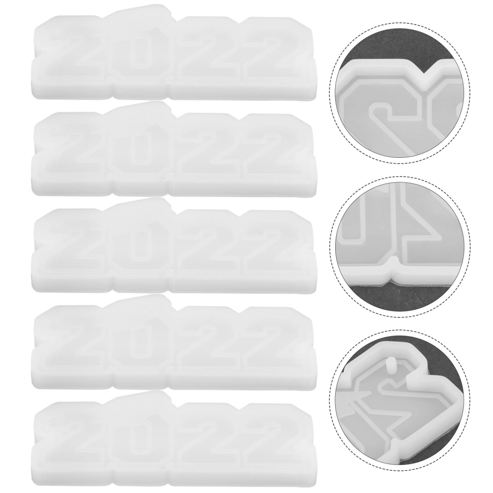 5Pcs Keychain Pendent Molds DIY Silicone Making Molds Hanging Ornament Molds