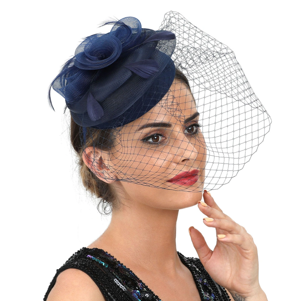 Tea Party Fascinator Hat Women Banquet Feathering Headband Wedding Bride Headdress