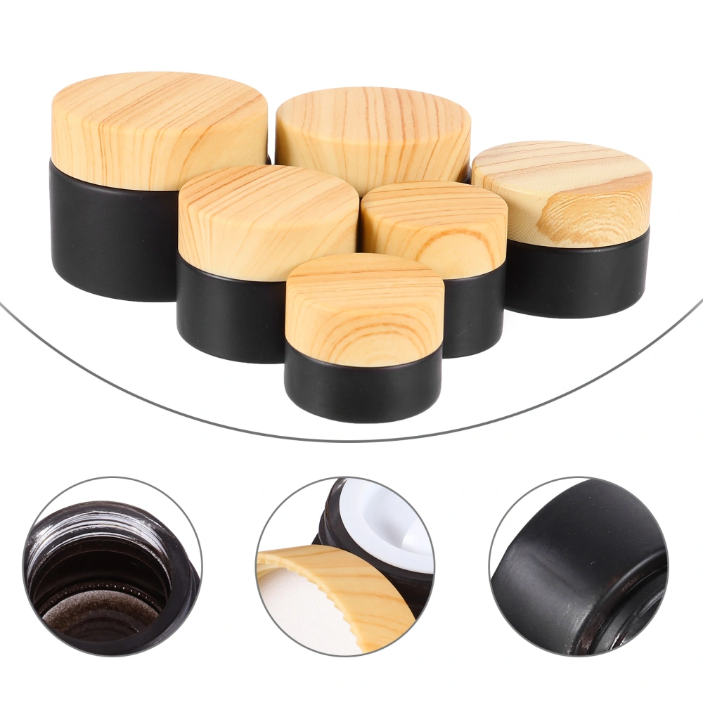 6 Pcs Glass Empty Powder Case Powder Makeup Container Cosmetic Container