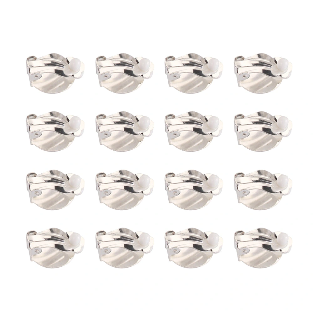 20pcs Ear Clips on Earrings Converter Flat Round Earring Components Jewelry Tools for DIY Earring None Pierced Ears(10mm, Silver)