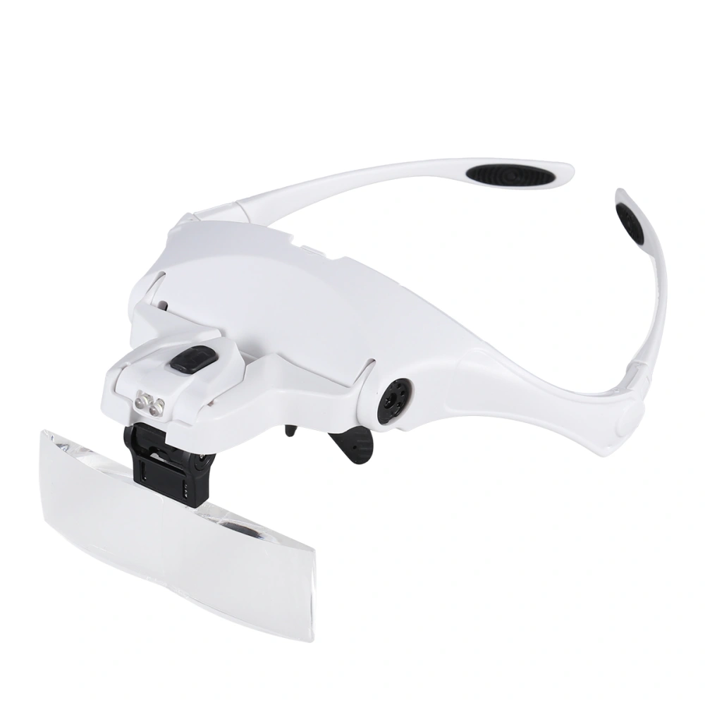 5 Lens Adjustable Loupe Headband Magnifying Glass Magnifier with LED Light Lamp Magnifying Glasses for Eyelash Extension Beauty