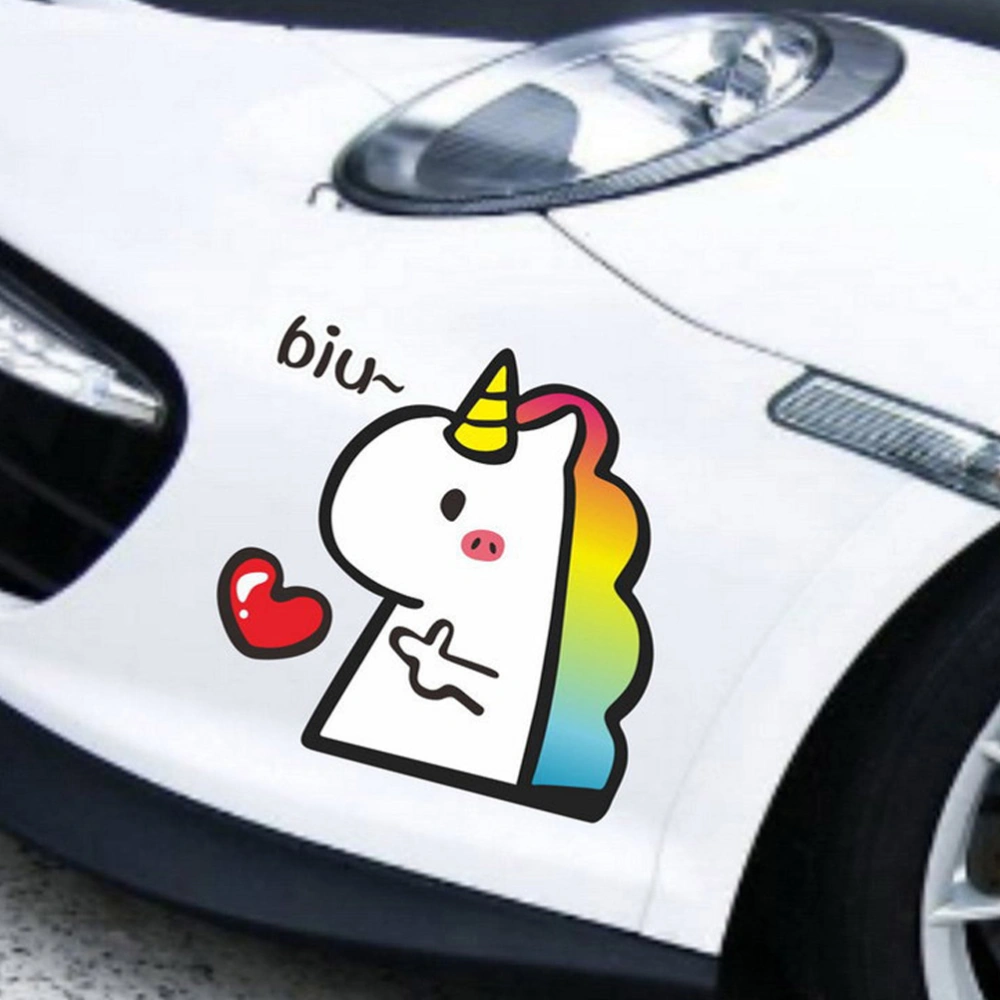 3Pcs Cartoon Unicorn Car Sticker Reflective Self-adhesive Sticker Car Decals