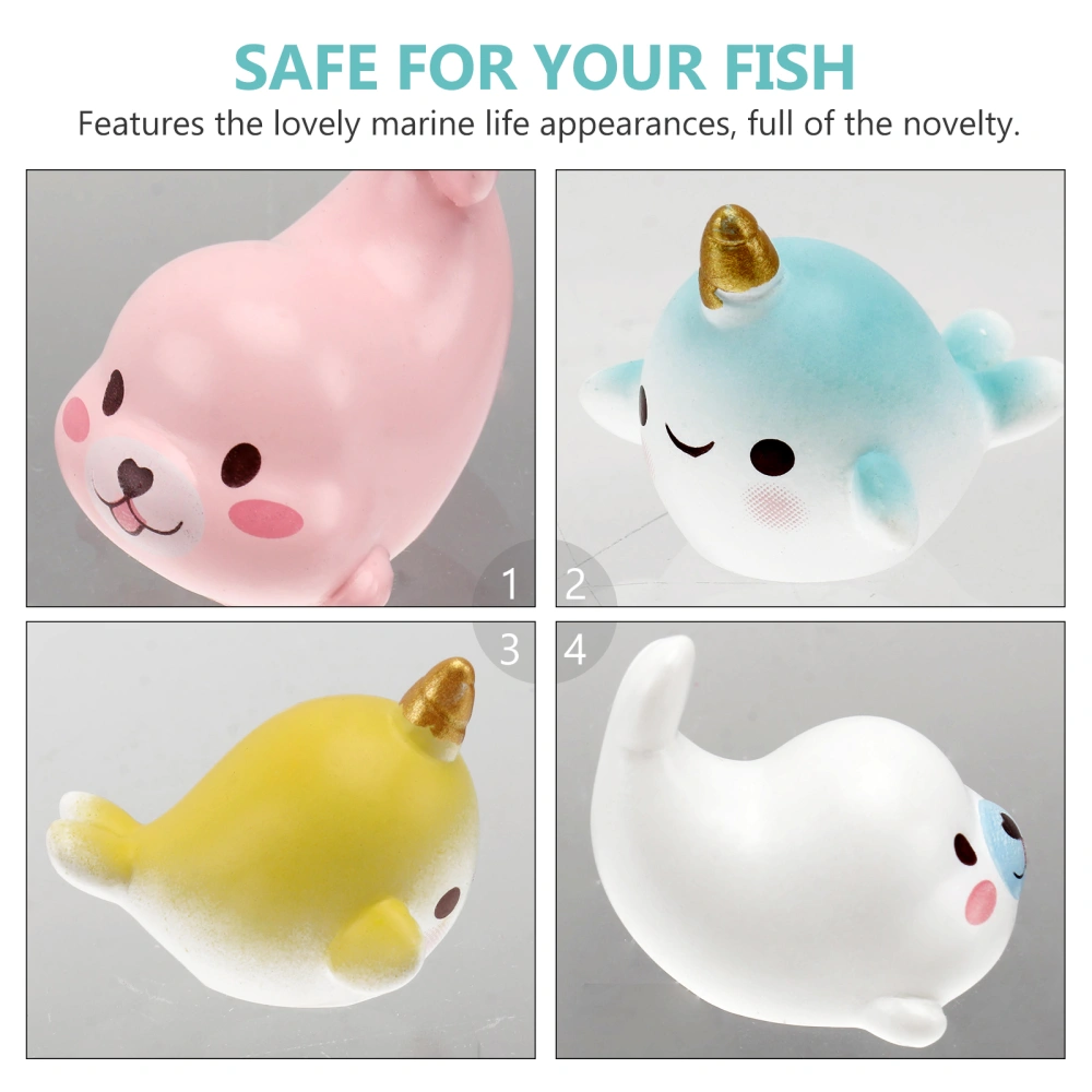 7pcs Fish Tank Underwater Adornments Mini Landscape Seal Decors Bonsai Decors