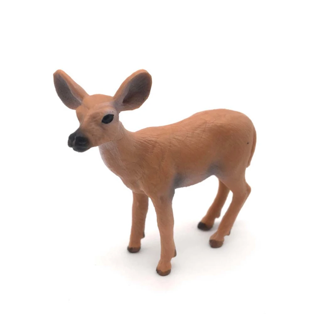 6pcs White-Tailed Deer Figurines Ornaments Animal Figurines Collection Toy Home Office Decoration Craft Gift