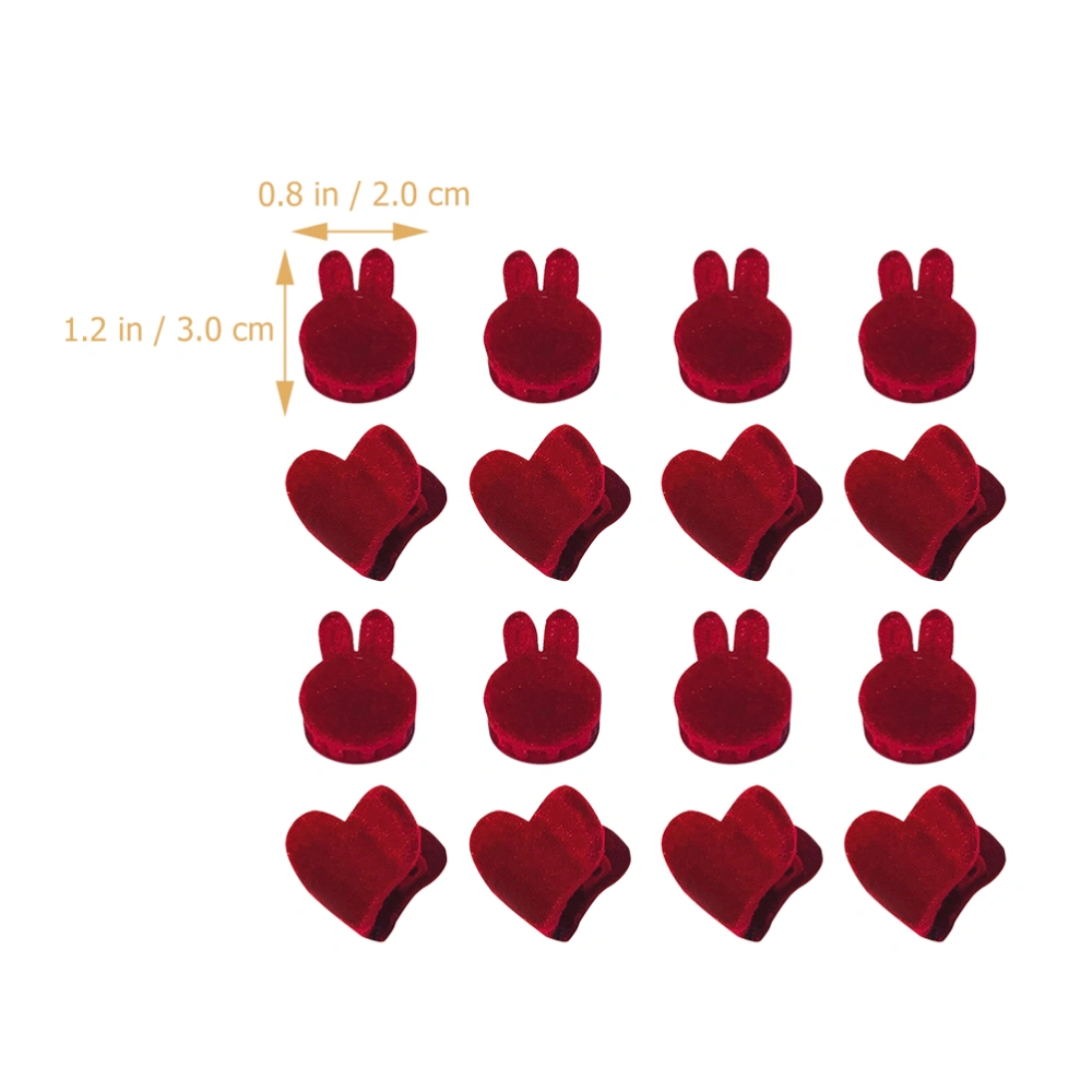 16pcs Mini Hair Clips Tiny Jaw Clips Heart Rabbit Head Mini Claw Clips