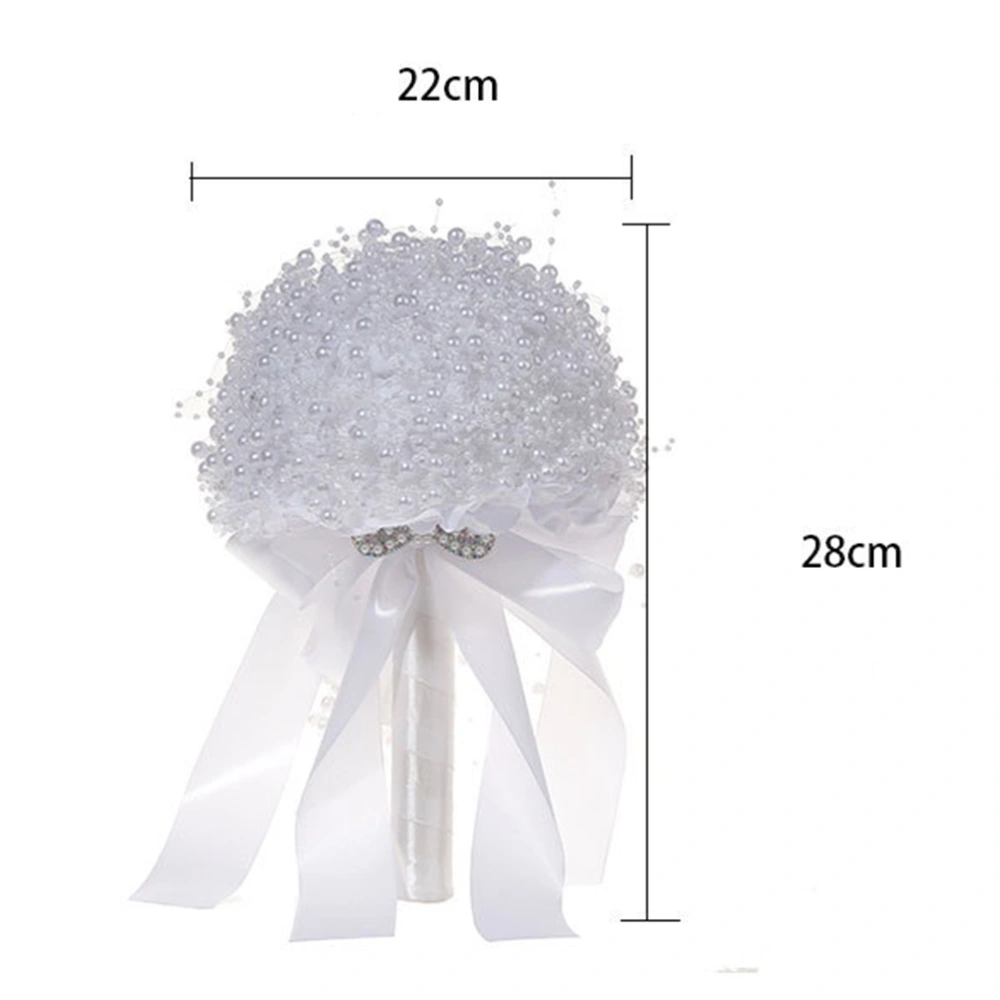 Wedding Party Supplies Beautiful Pearl Bouquet Bridal Holding Flowers Bride Photo Prop