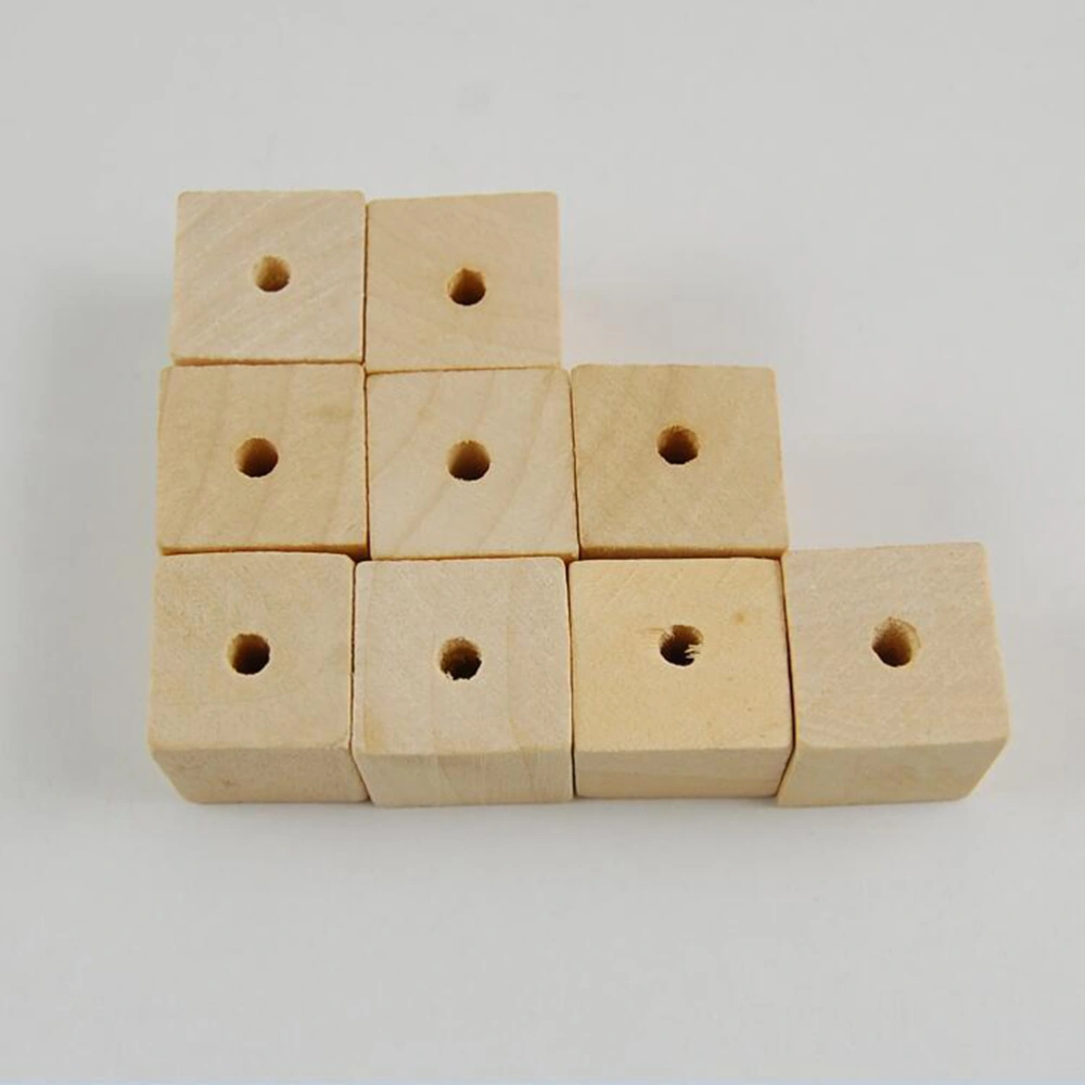 100pcs Wooden Square Beads Handmade Crafts Beads DIY Jewelry Accessories for Bracelets Chain Kids Toys 12mm