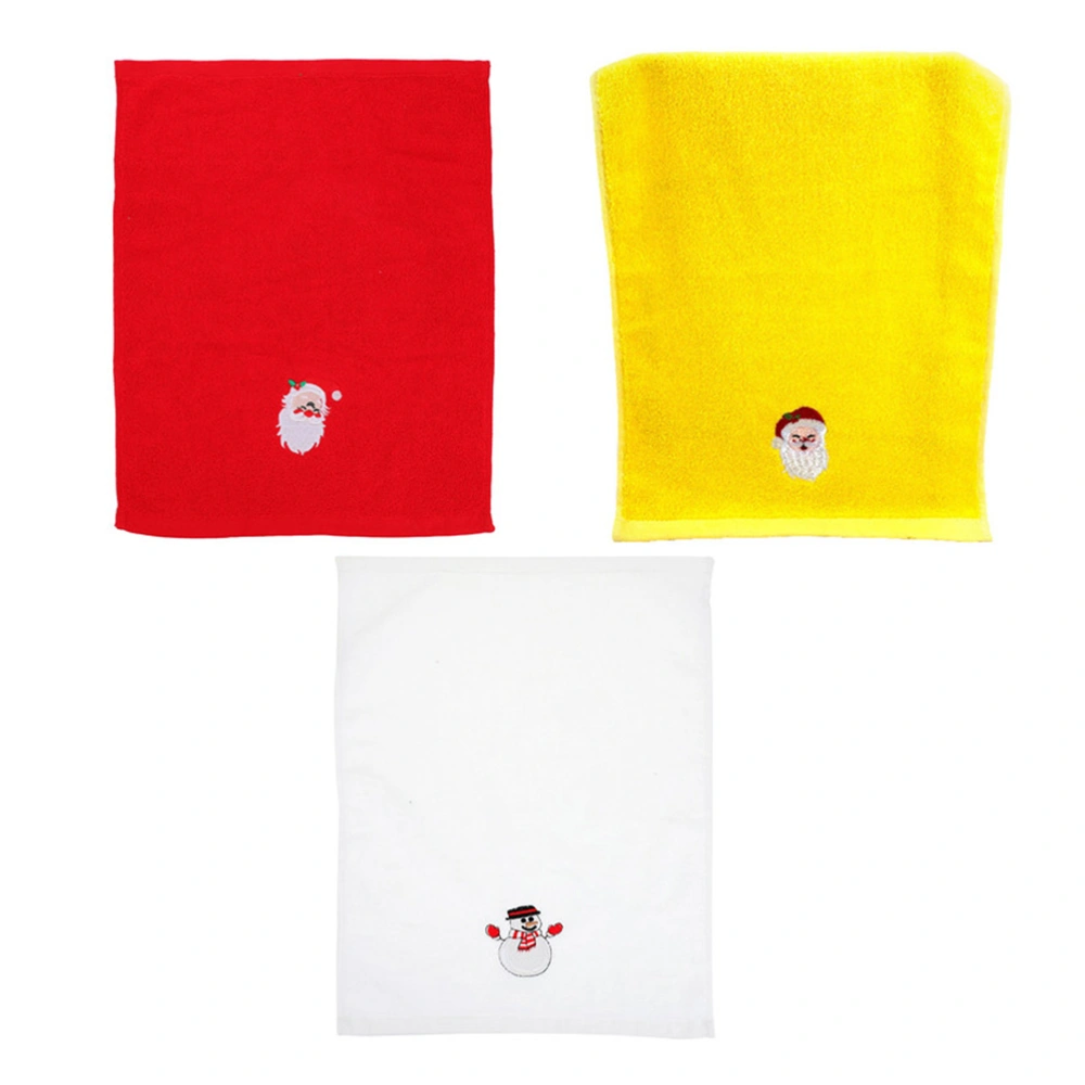 3Pcs Christmas Embroidery Towels Household Washrags Embroidery Washrags