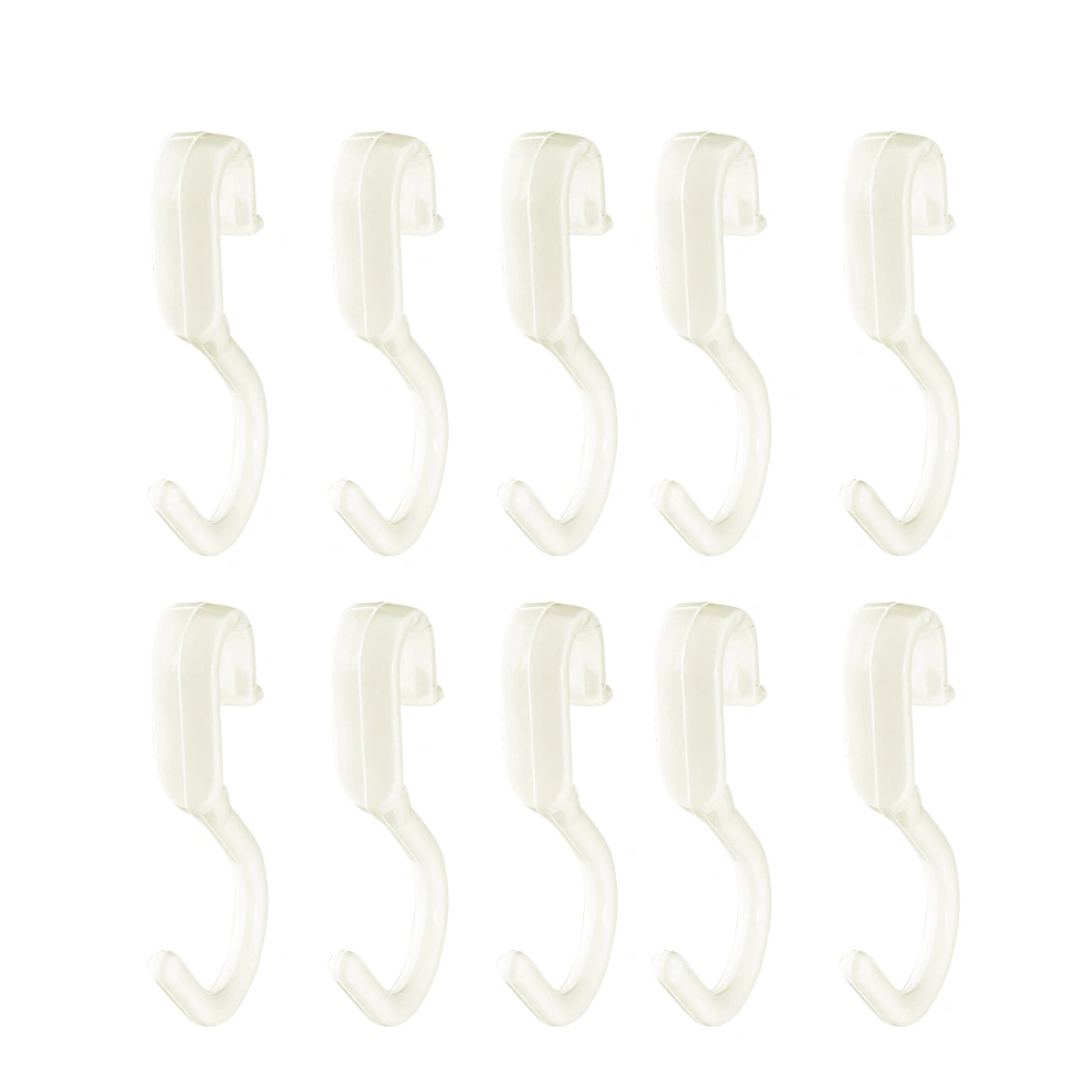 10PCS Plastic Hooks S-shaped Fangers Clothing Towel Baskets Hanger Hook (White)