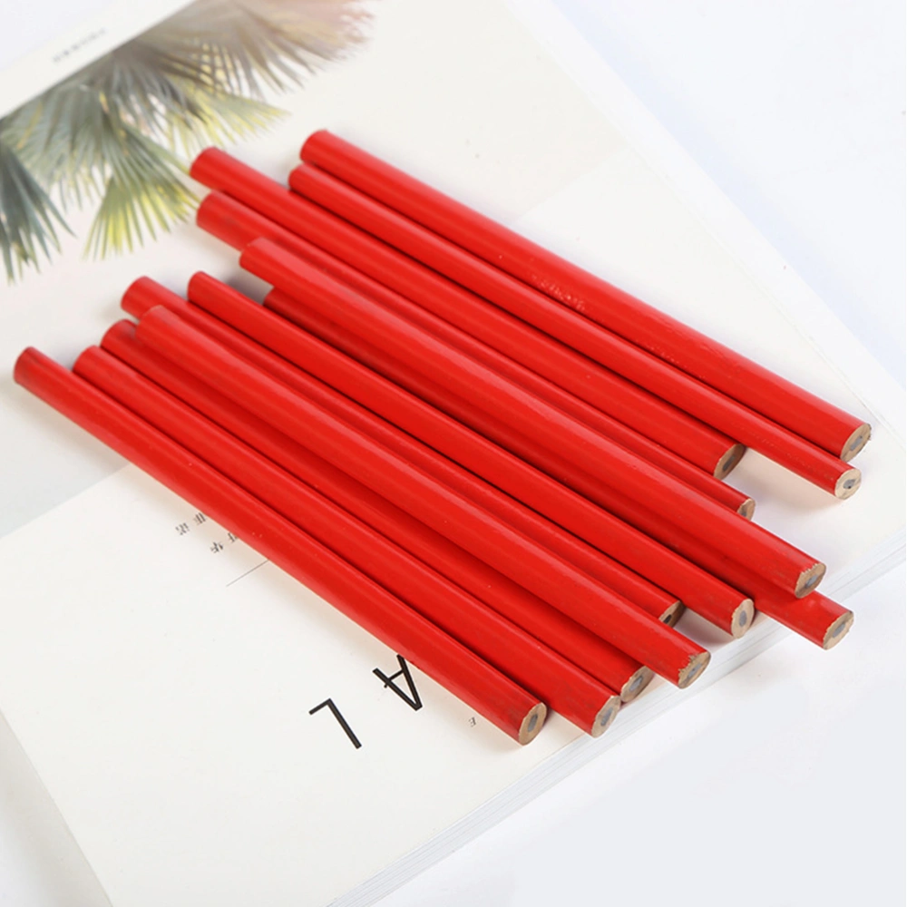 100pcs Oval Engineering Drawing Pencil Wood Carpenter Drawing Pencil Woodwork Pencil