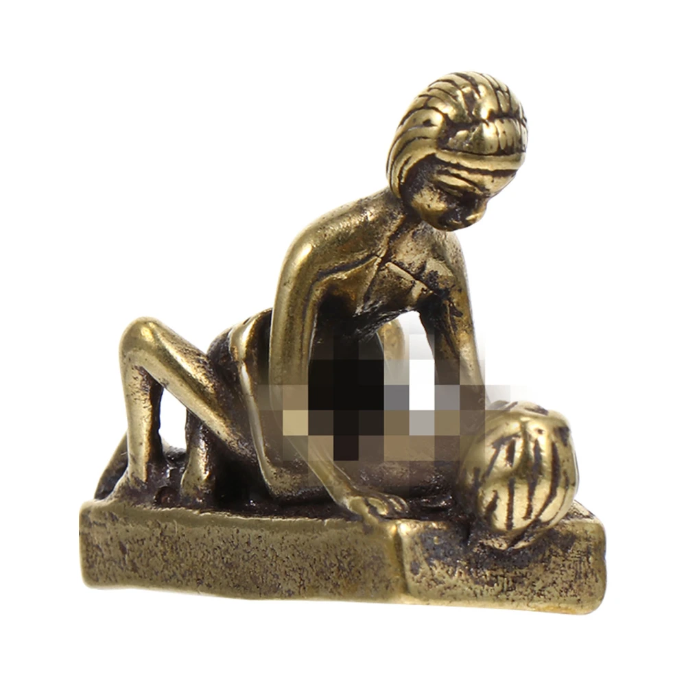 1pc Brass Craft Couple Sex Adornment Brass Craft Desktop Decor Sex Figurine