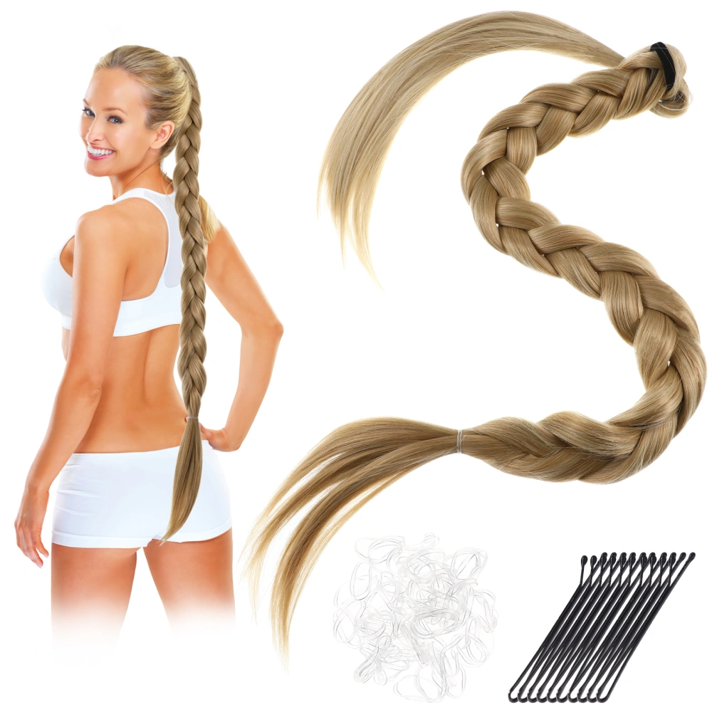 1Set Long Braided Ponytail Extension with Hair Tie Wrap Around Hair Extension