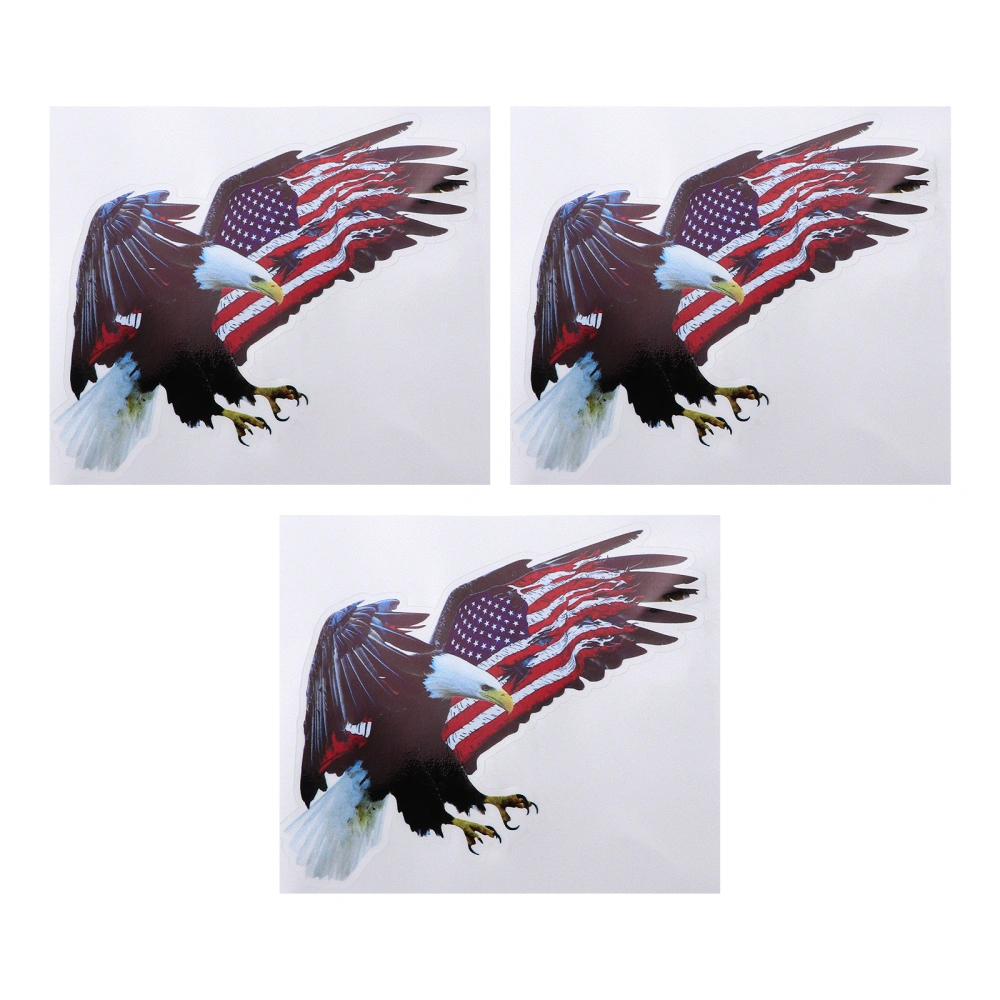 3pcs Car Decals Automobile Stickers American Flag Eagle Stickers Car Stickers