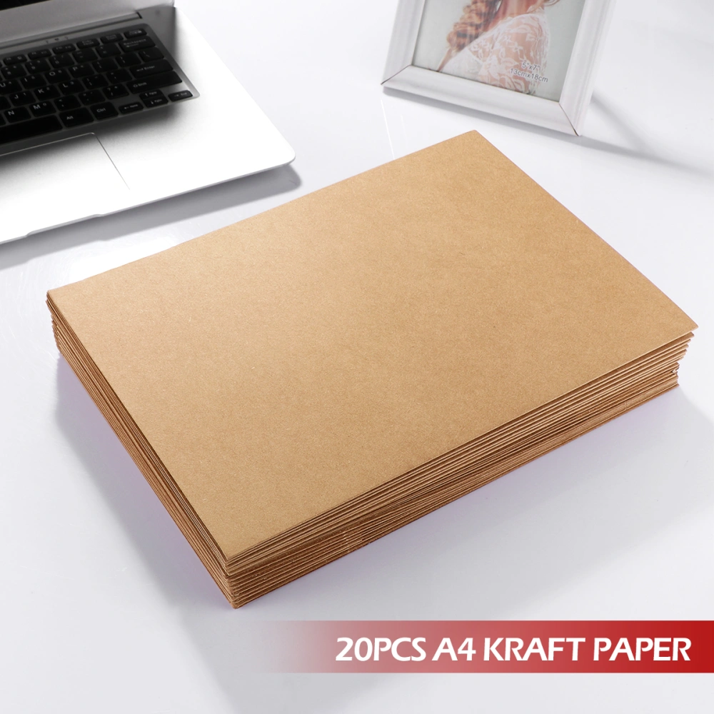 NUOLUX 20pcs A4 Kraft Paper Presentation Folder Project File Document Folder Office Accessories (Kraft Paper)