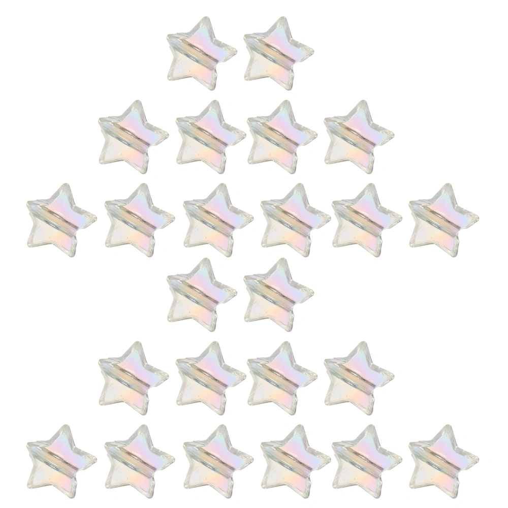 100pcs Acrylic Spacer Beads Five-Pointed Star Beads Jewelry for DIY Earrings