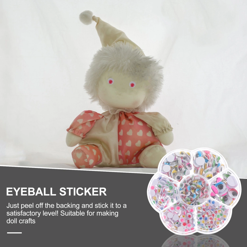 1 Box of Self-adhesive Eye Stickers Movable Eyeball Stickers Colored Eyes Patches