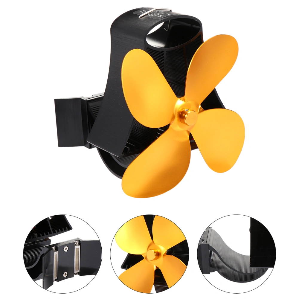 1pc Thermal Power Fan Fireplace Fan Heat Powered Stove Fan with 4 Blades