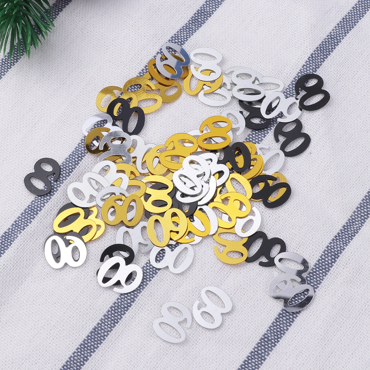 1200pcs Number 60 Sequins Confetti Party Supplies Table Confetti Decoration for Birthday Anniversary (Golden, Silver, Black)