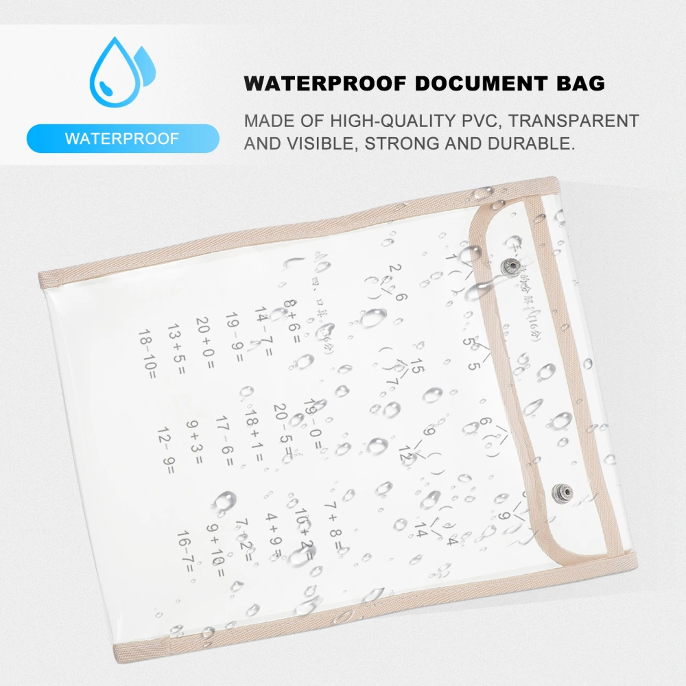 1Pc Simple File Bag Large Capacity PVC Bag Documents Bag Waterproof Files Bag