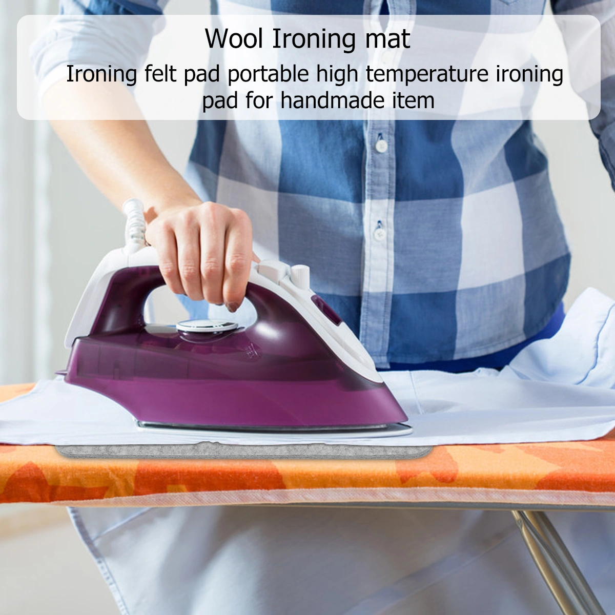 Wool Pressing Mat Wool Ironing Pad High Temperature Ironing Board Felt Press Mat Wool Ironing Mat for Quilting Home Ironing Sewing Tabletop Dryer Countertop (9x9inch)