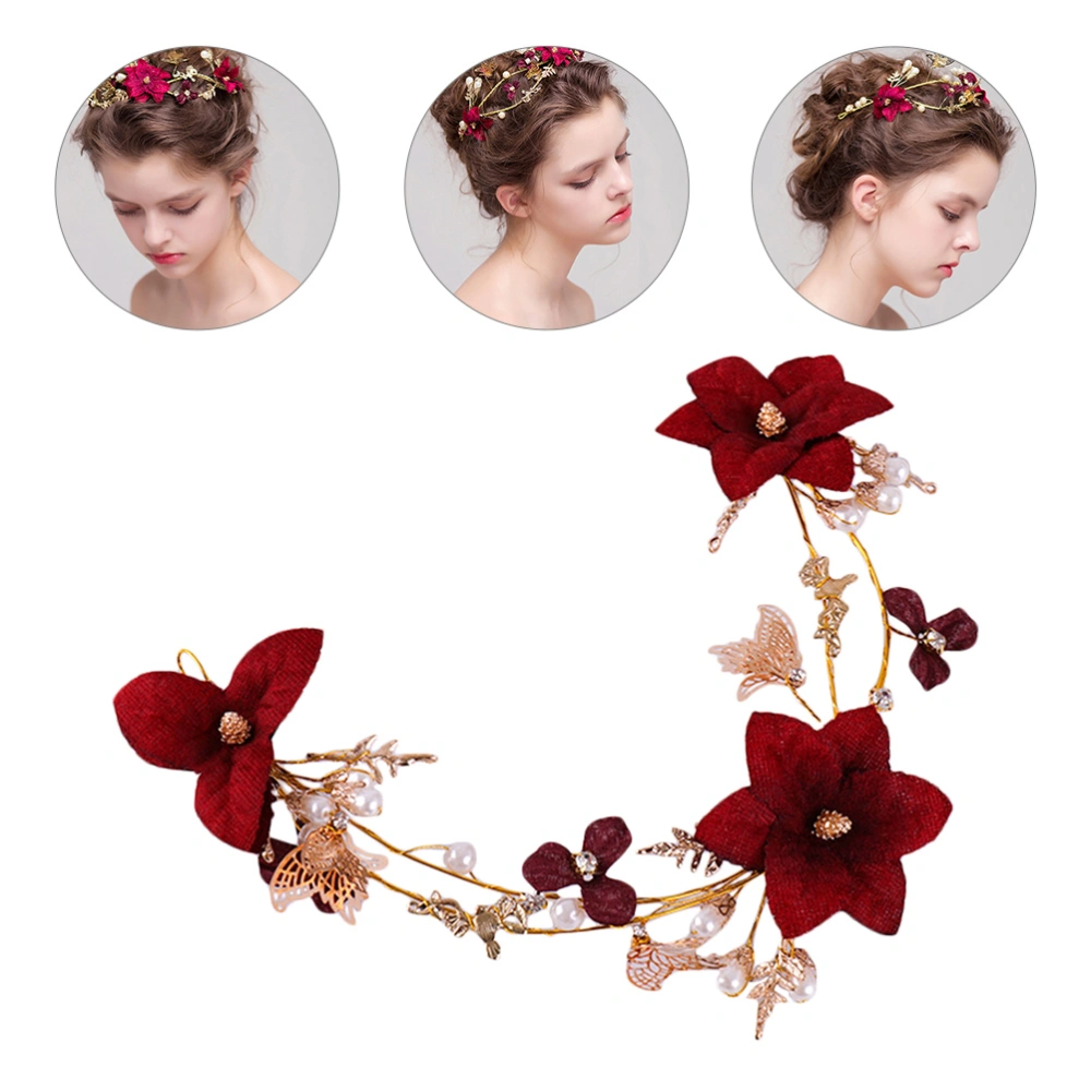 Women Headdress Wedding Bride Headpiece Bridal Headband Girls Flower Headpiece