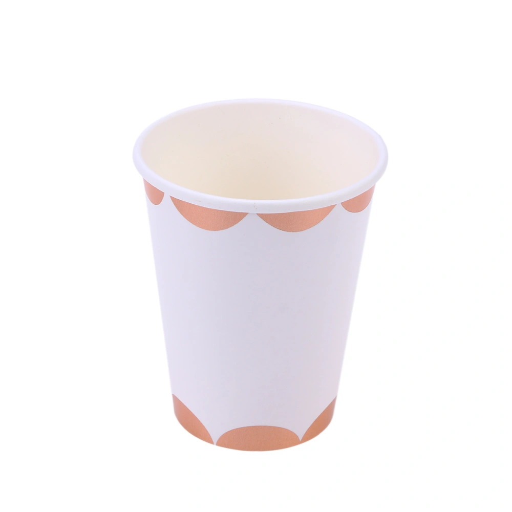 8PCS Gilding Party Disposable Tableware Decorative Double Layers Paper Cups for Birthday Baby Showers Wedding