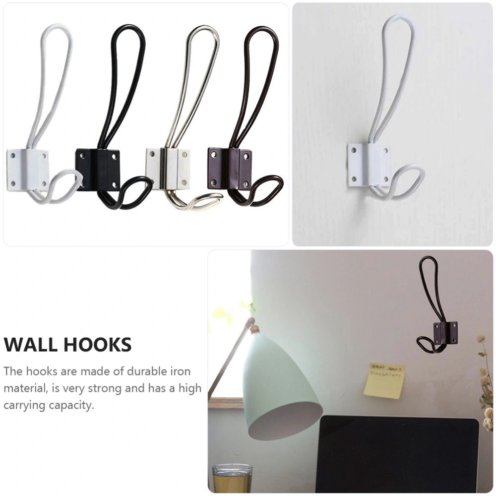 4pcs Antique Iron Wall Hooks Wall Hanging Hooks Coat Hangers for Home (Random Style)