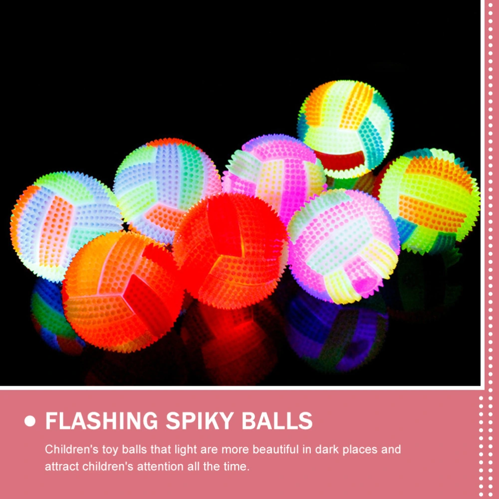 4Pcs Luminous Elastic Spiky Balls Portable Bouncing Balls for Adults and Children