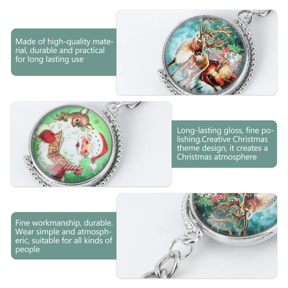 Cartoon Santa Double-sided Rotating Key Chain Christmas Key Chain Gift