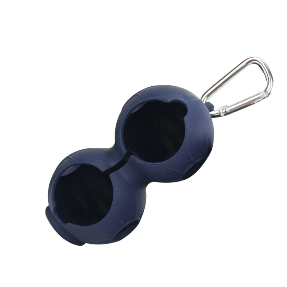 Silicone Ball Holder Dual Ball Storage Protection Carrier with Hook (Dark Blue)