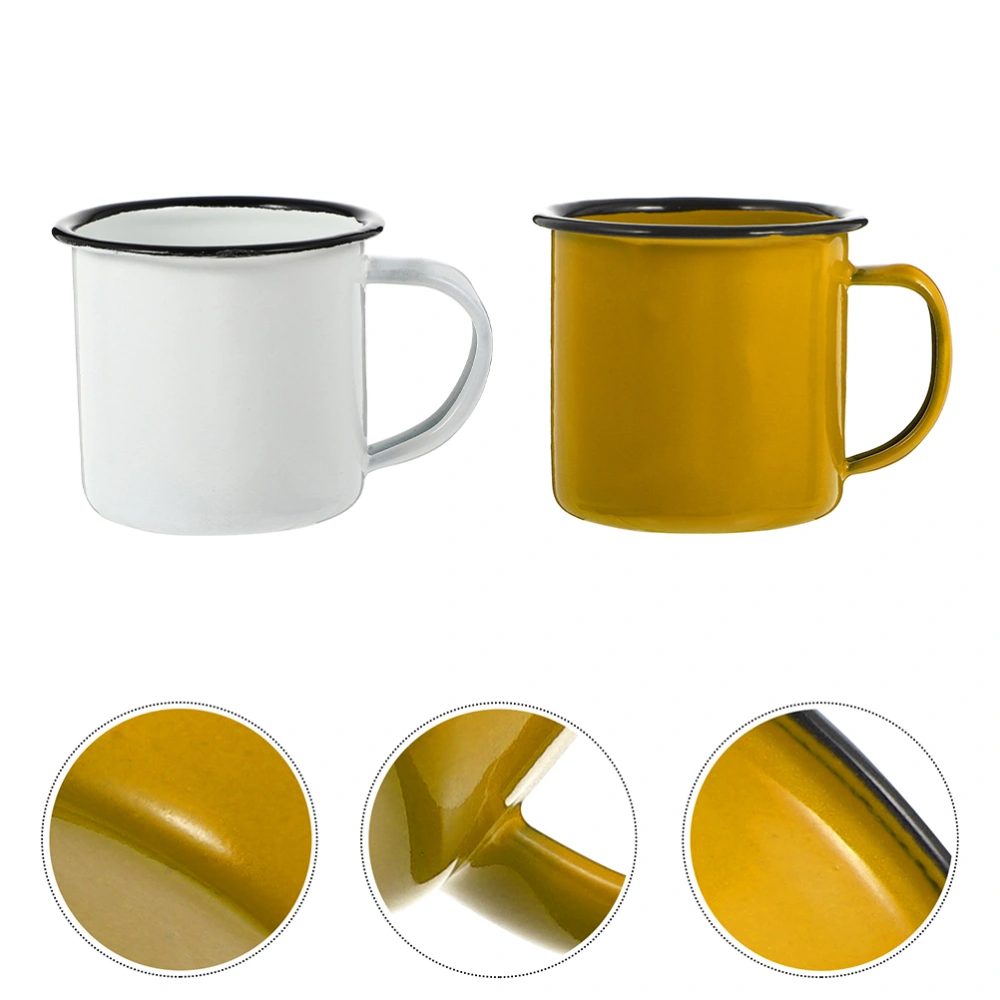 2Pcs Retro Style Iron Tea Mugs Iron Iron Cups Practical Tea Storage Cups