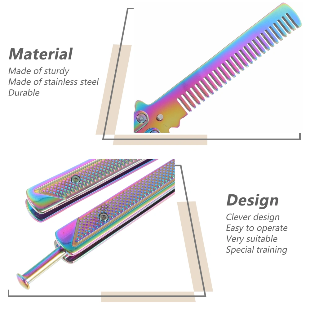 1Pc Blunt Balisong Comb Practice Training Cutter Dull Balisong Trainer Gift