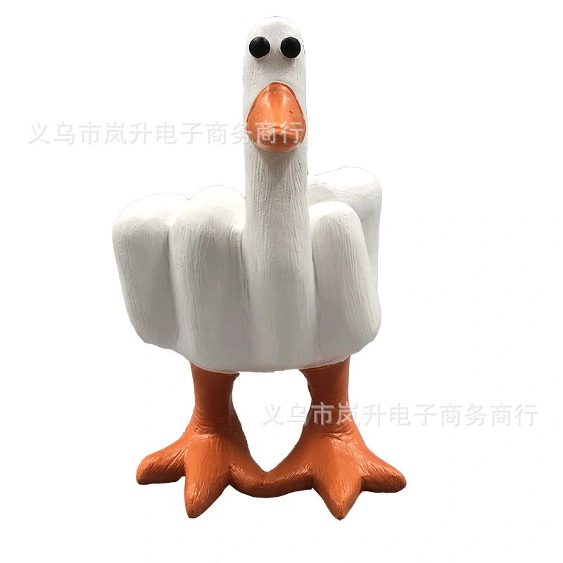 Funny Cartoon Duck Figurine Resin Duck Decoration Garden Layout Small Duck Decoration