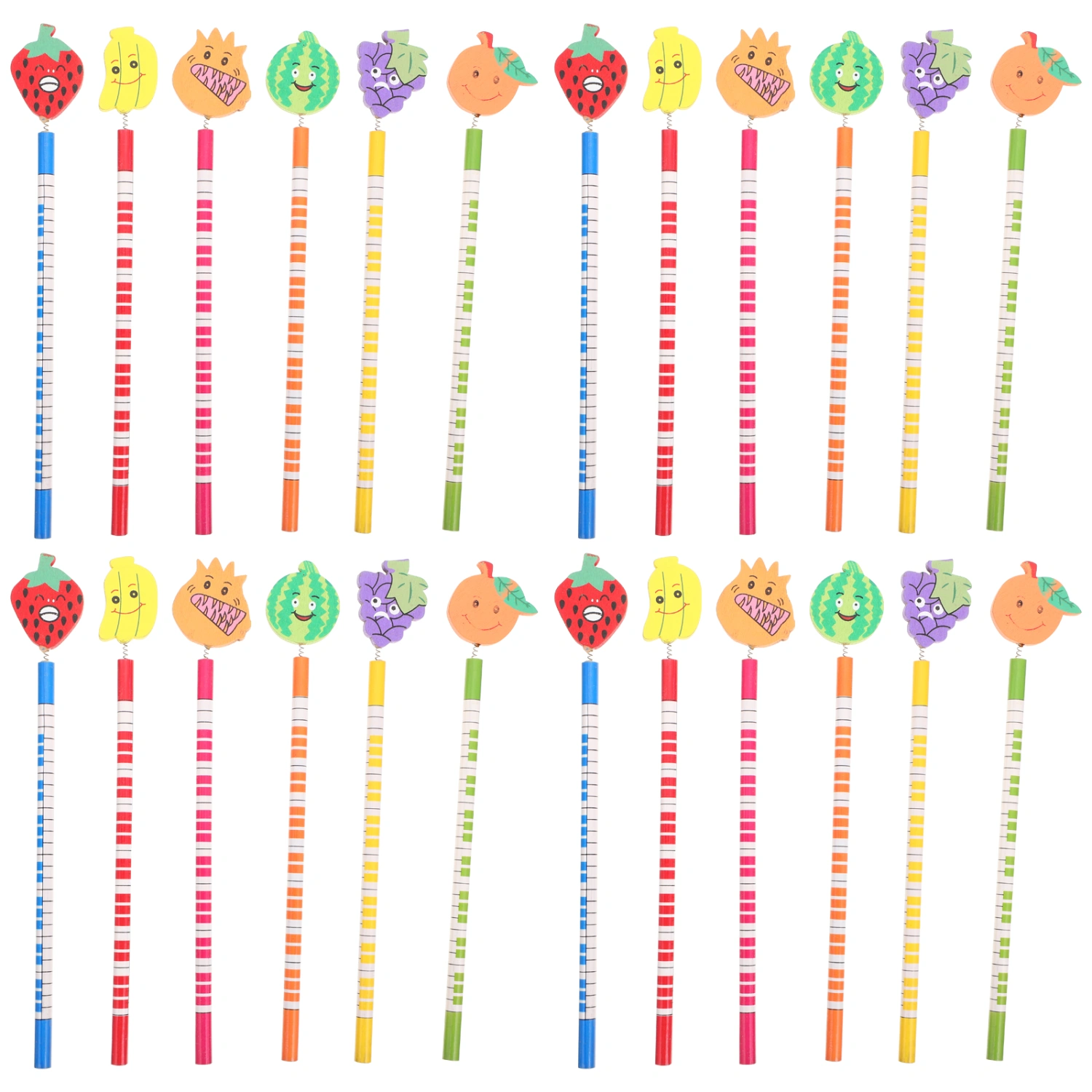 24pcs Fruit Designed Pencils Wooden Painting Pencils Children Stationery