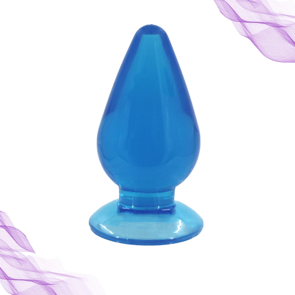 1PC Transparent Adult Pleasure Toy Anal Plug Back Court Anus Expansion Sex Flirting Toys (Size L, Blue)