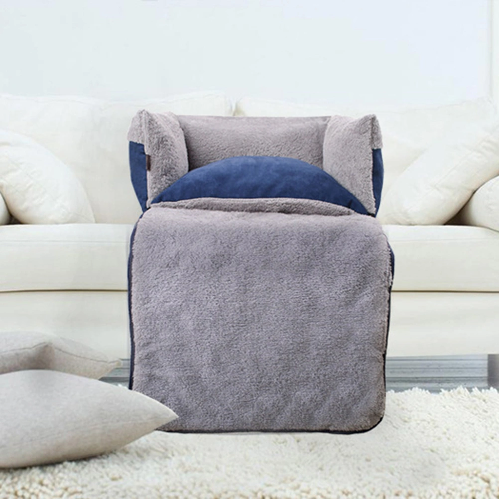 Multifunctional Clamshell Dog Sofa Bed Small Medium Dog Kennel Blanket Keep Warm Cat Dog House Mat Pet Products(Blue,M)