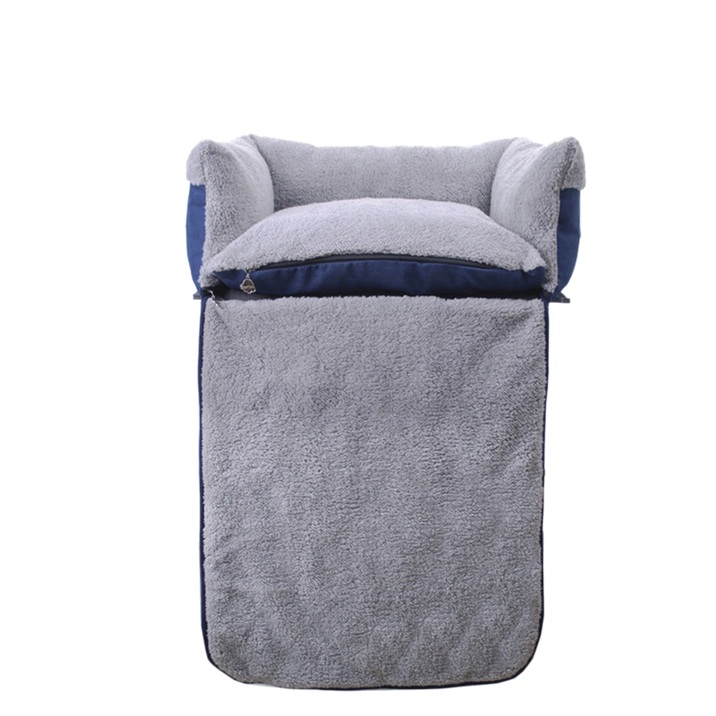 Multifunctional Clamshell Dog Sofa Bed Small Medium Dog Kennel Blanket Keep Warm Cat Dog House Mat Pet Products(Blue,M)