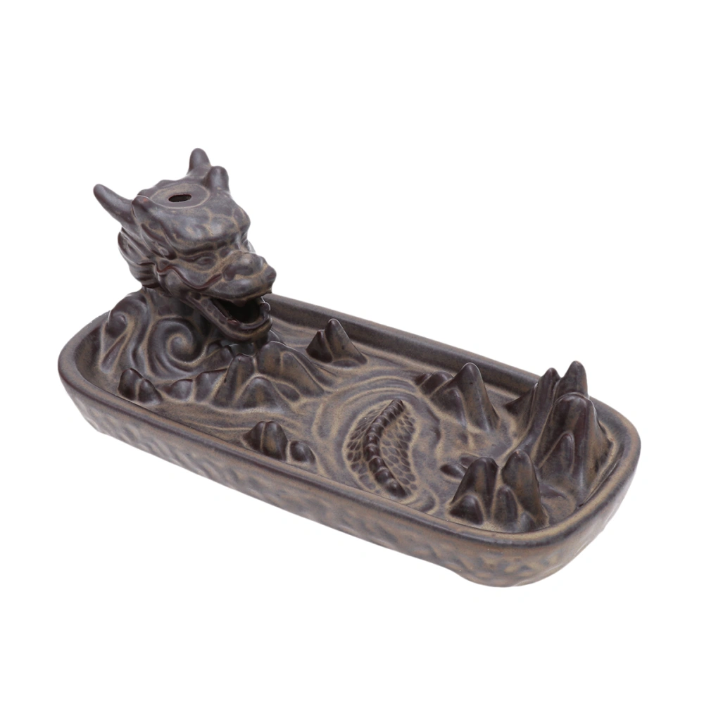 1Pc Ceramic Incense Burner Creative Dragon Shaped Incense Furnace Vintage Desktop Adornment for Home Office