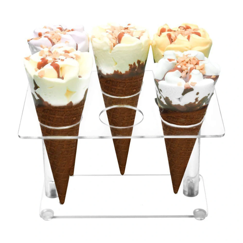 Acrylic Ice Cream Holder DIY Ice Cream Cone Stand Wedding Dessert Display Holder