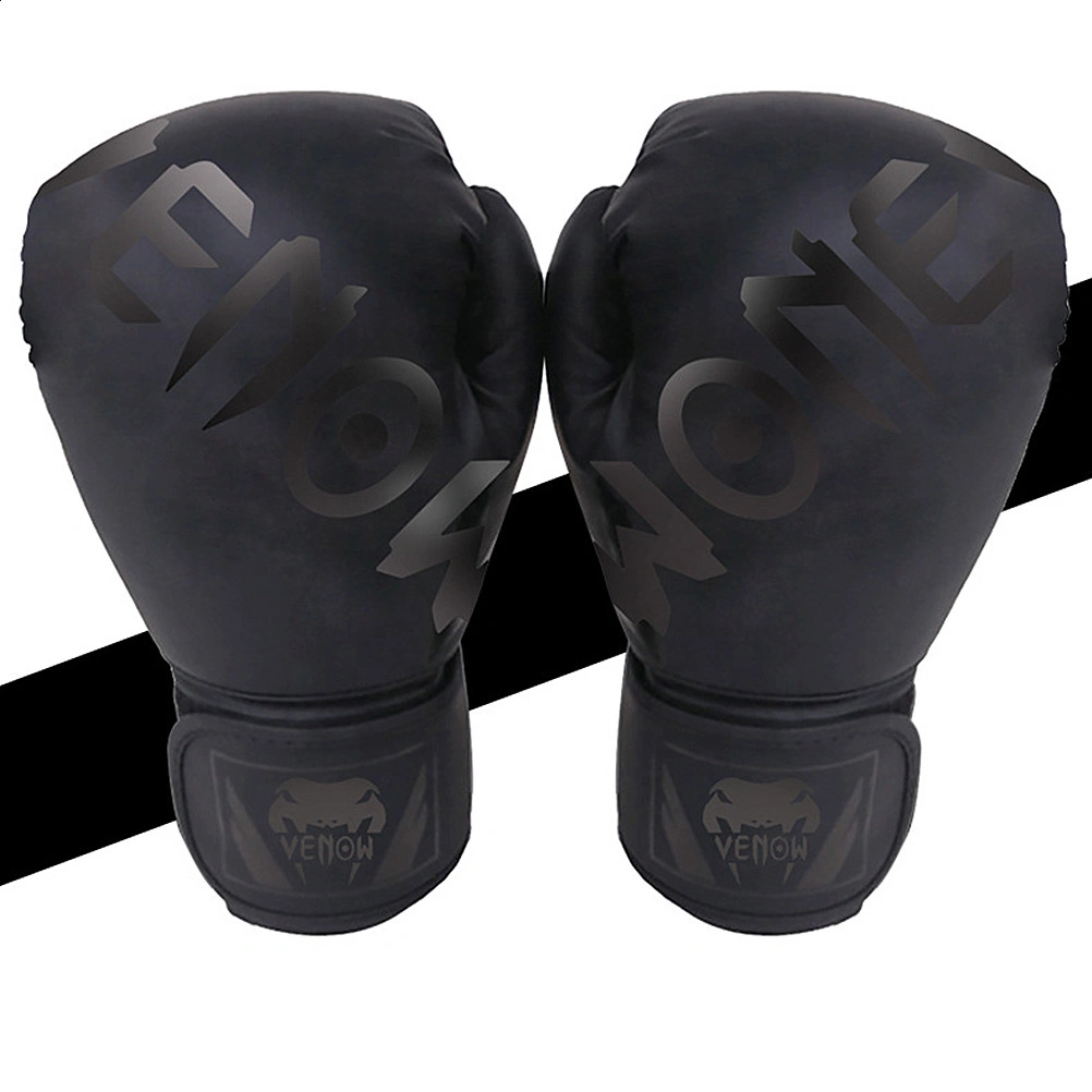 1 Pair Portable Boxing Gloves Protective Training Mitts Sparring Hand Pads for Wrestling Kickboxing Fighting (Black)